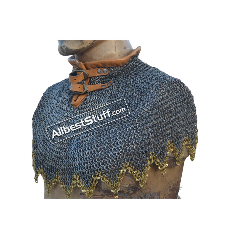 Chain Mail Collar 6 MM Round Riveted with Alternating Solid